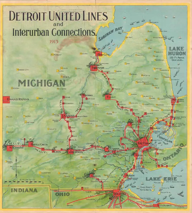 Detroit United Lines And Interurban Connections 1913