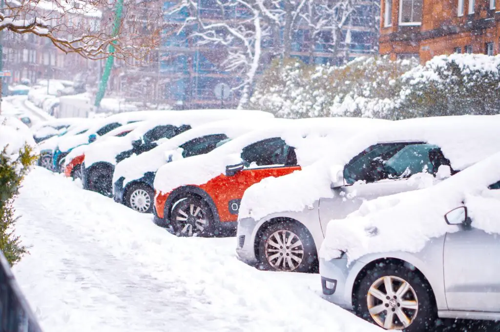 Cars in snow