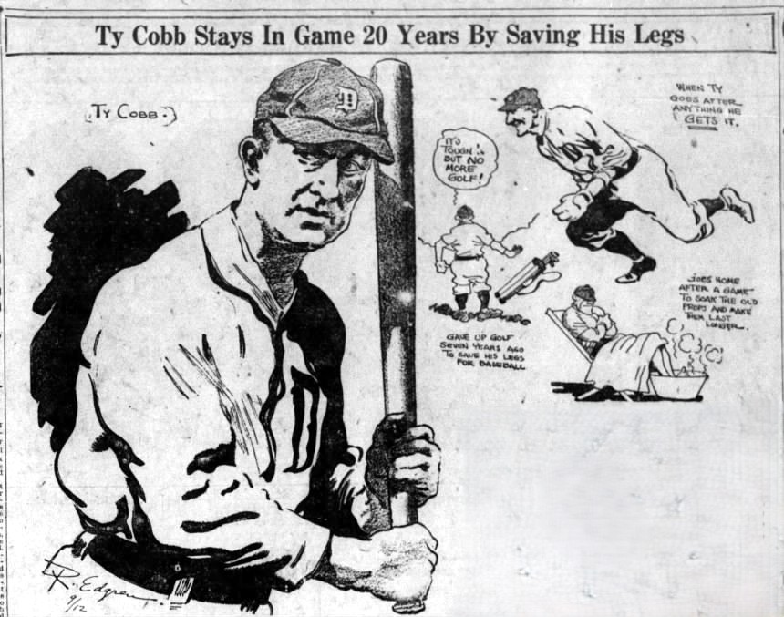 Ty Cobb Baseball Illustration And Article