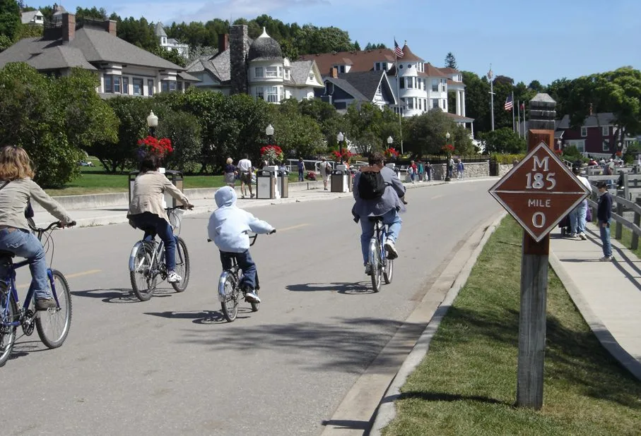Mile Marker 0 On Michigan State Highway M-185, Mackinac Island, Michigan