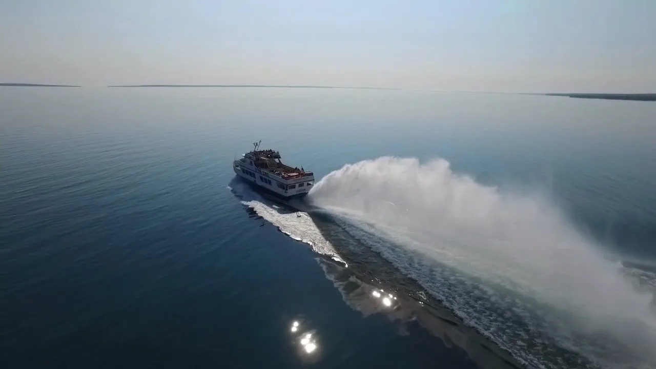 Photo Of The Star Line Mackinac Island Hydro Jet Ferry Radisson Leaving The Mackinaw City Dock