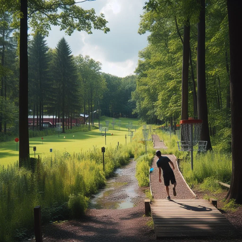 Artist Redition Of Moraine State Park Disc Golf Course, Portersville, Pennsylvania