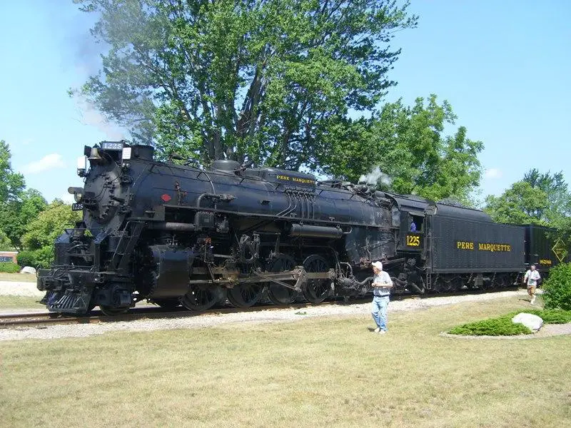 Pere Marquette 1225 Is A 2-8-4 (Berkshire) Steam Locomotive Built For Pere Marquette Railway (Pm) By Lima Locomotive Works In Lima, Ohio. 1225 Is One Of Two Surviving Pere Marquette 2-8-4 Locomotives