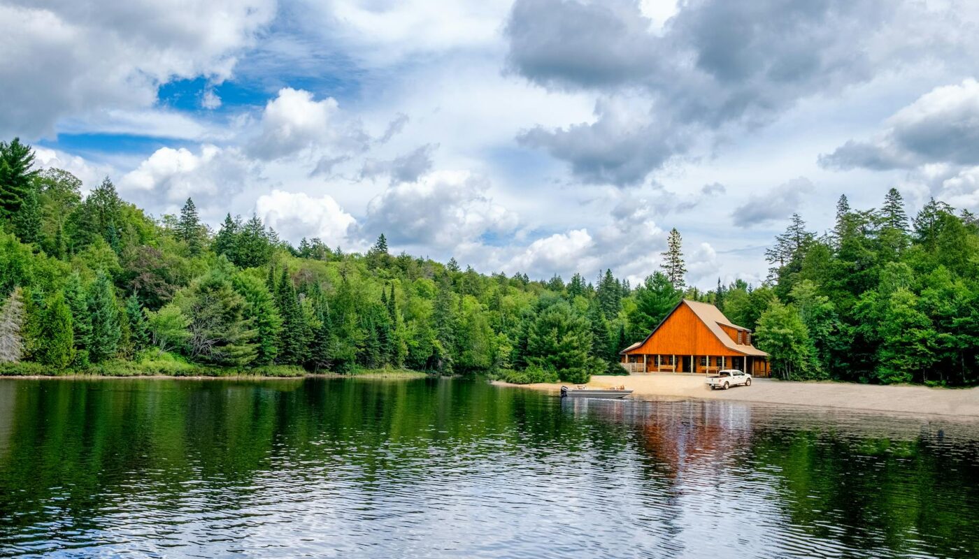 Wooden Cottage On The Lake Shore In Algonquin Provincial Park