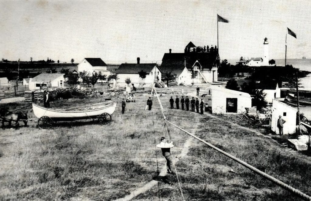 Pointe Aux Barques Lighthouse And Life Saving Station Early 1900S