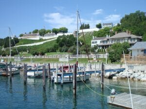 A Dock With Boats In The Water