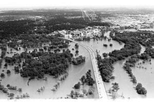 A High Angle View Of A Flooded Area
