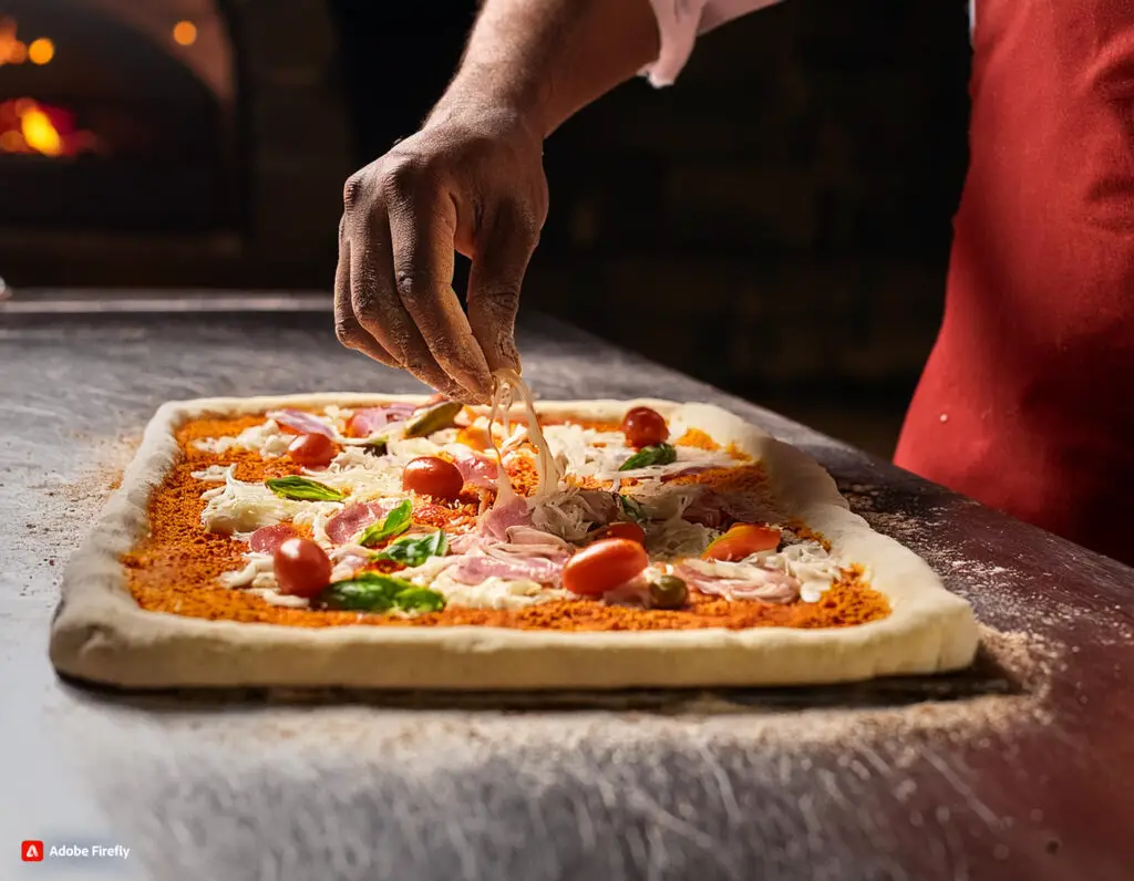 A Person Making A Pizza