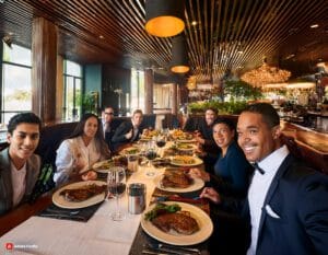Firefly A Photo Of A Busy Upscale Steakhouse Restaurant. Customers Are Happy And Well Dressed With P 1