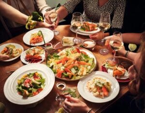 Firefly This Is A Featured 35Mm Photo Of A Party Scene A Lively Gathering With People Enjoying Plat