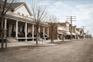 Restored Photo Of Central Avenue In Mackinac City