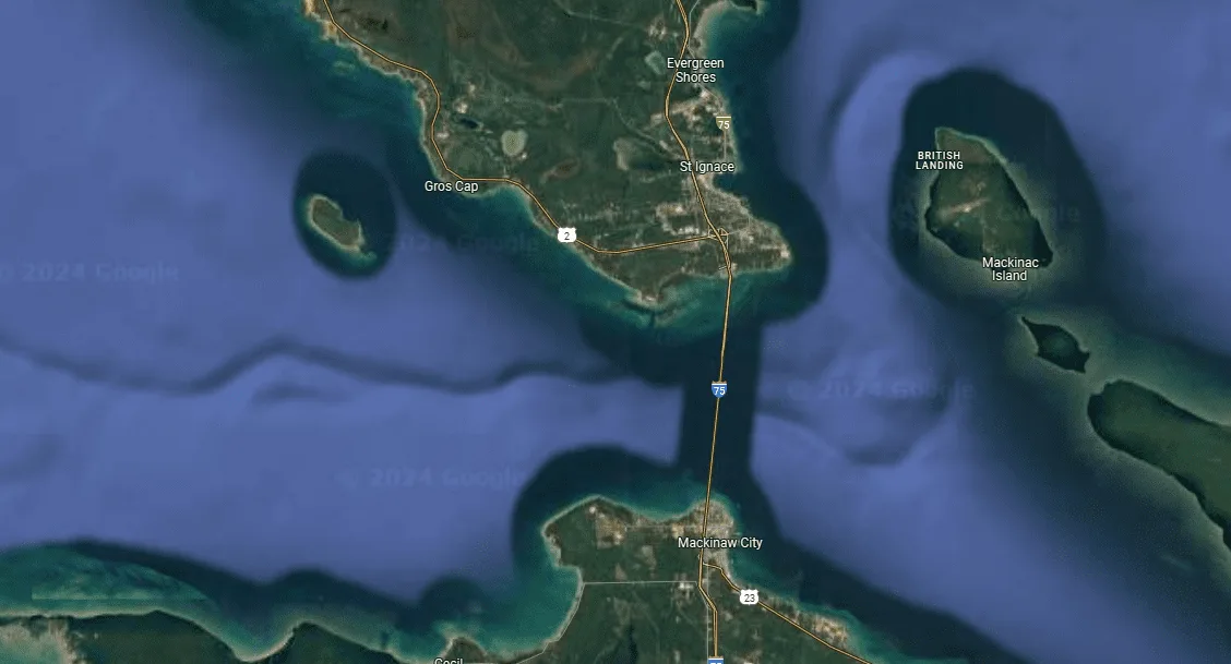 Straits Of Mackinac - Google Maps