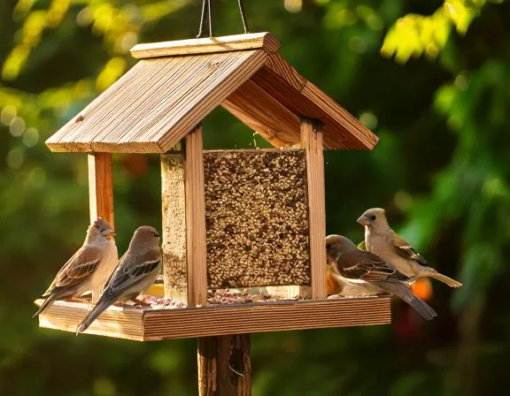 Bird Feeder Of Common Backyard Birds In Michigan