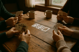 20250502 0440 Cozy Euchre Game Simple Compose 01Jt82Bx6Rezr9D417P838Hcm1