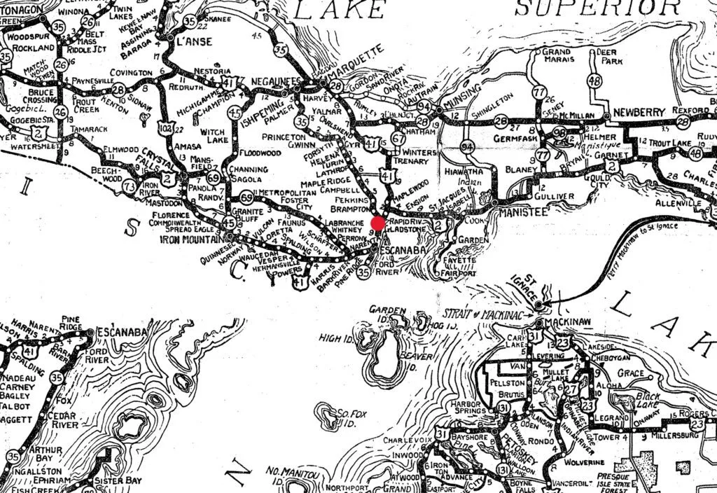 Map For Gladstone Michigan History