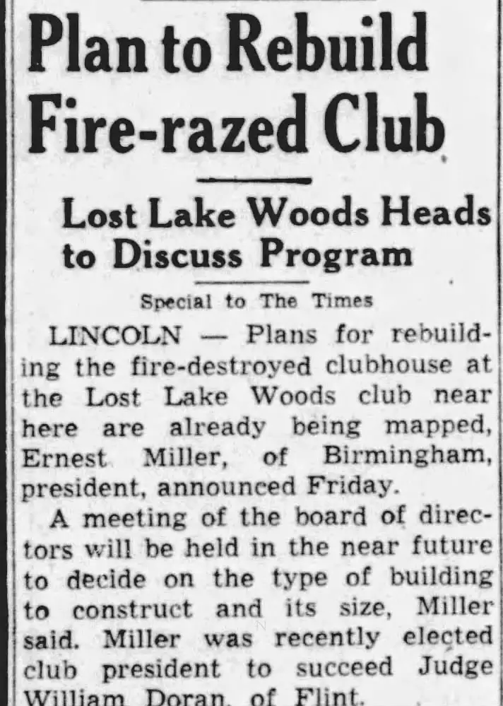 A Newspaper Advertisement For A Fire-Razed Club