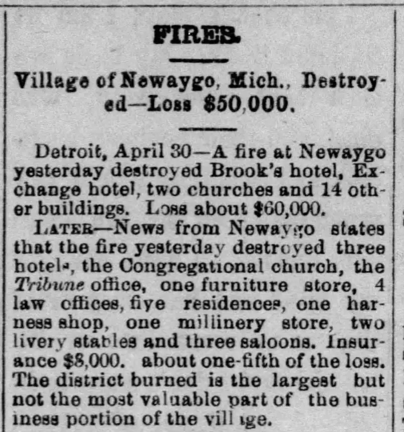 A Newspaper Article About Fire