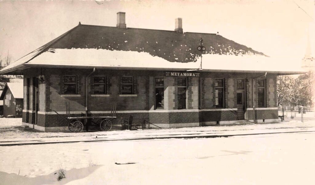 Historic Train Station Covered In Snow