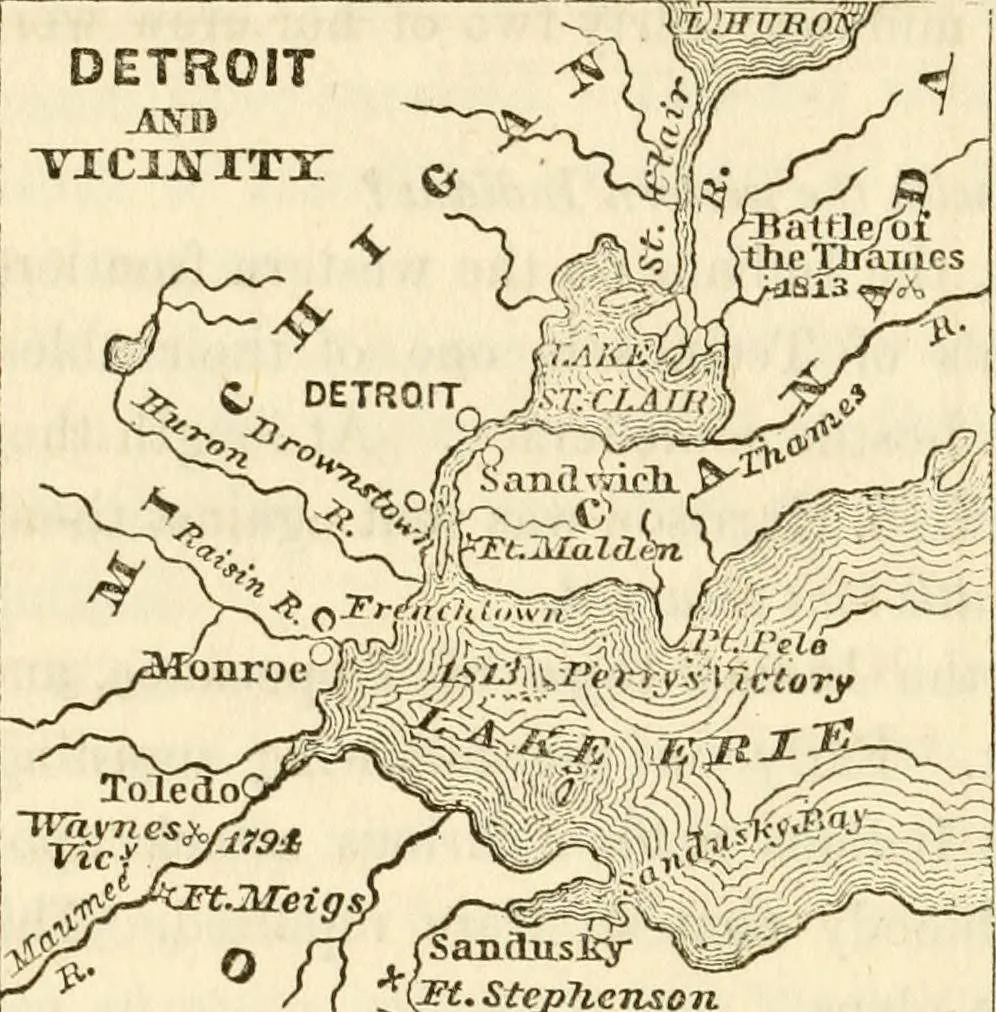 A Map Of Detroit And Vicinity - The American Invasion Of Canada