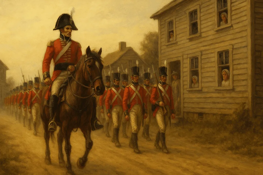 A Painting Of Soldiers Riding Horses