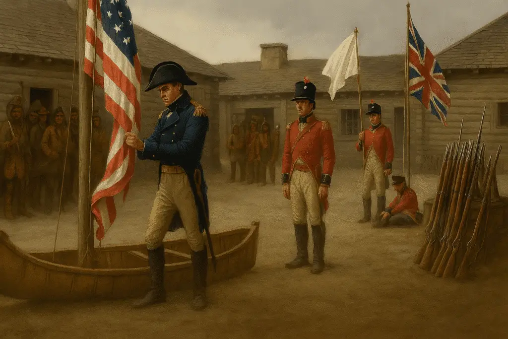 A Group Of Men In Military Uniforms Holding Flags
