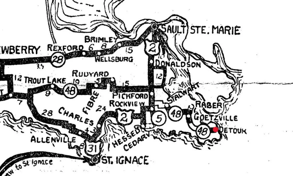 A Map Of A Town - History Of De Tour Michigan
