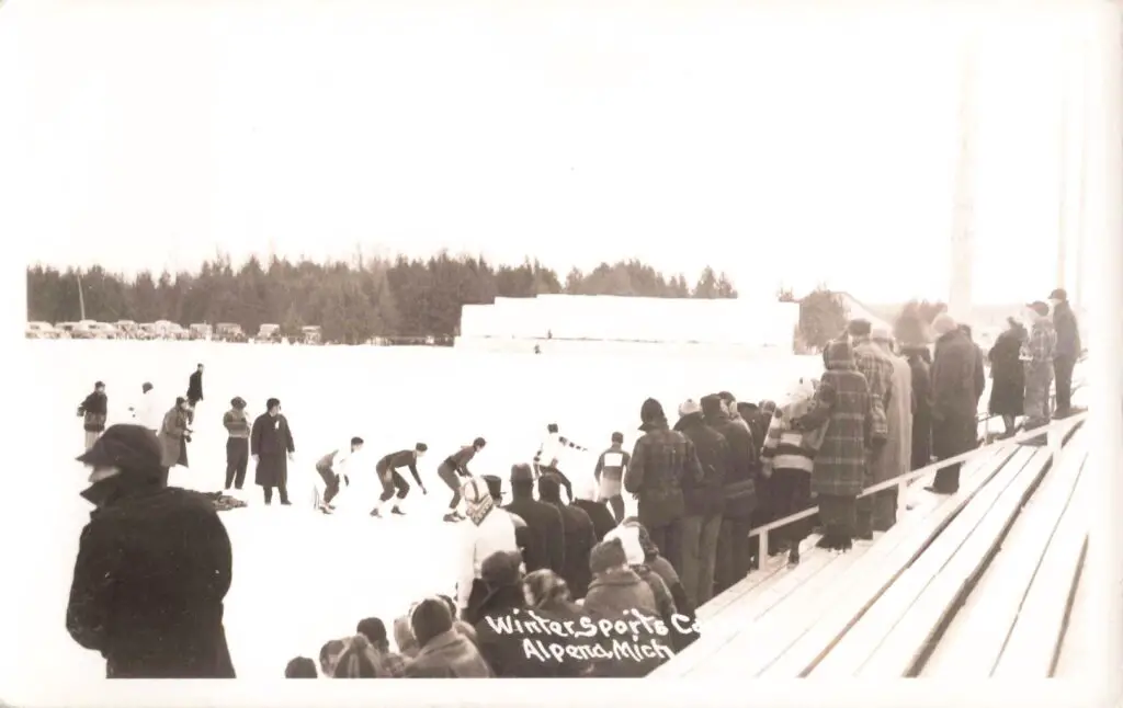 Crowd Watching Ice Skating Competition.