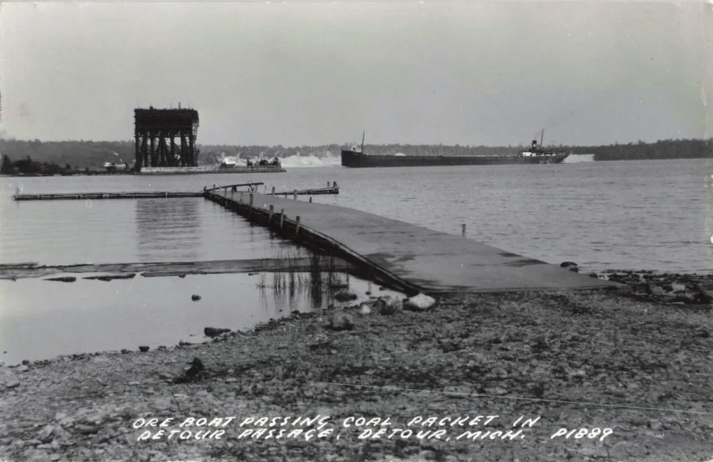 Ore Boat Passing Coal Packet In Detour Passage, Detour, Mich.