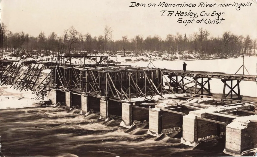 Dam On Menominee River Near Ingalls