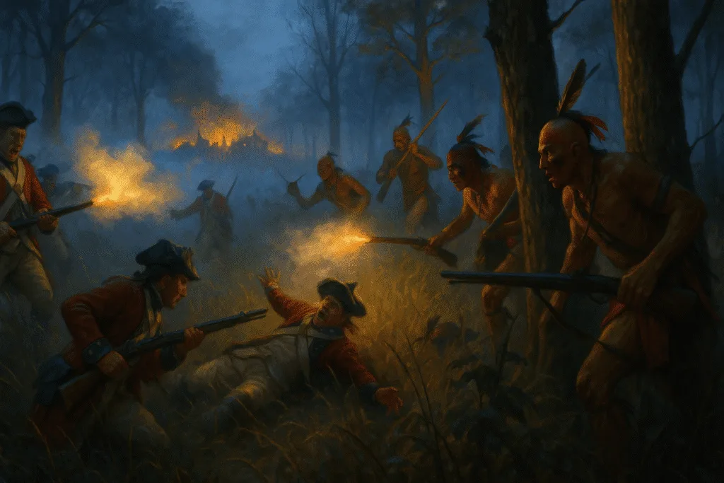 Historical Battle Scene With Soldiers.
