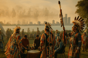 20251012 0441 Powwow At Council Point Simple Compose 01K7Bs6W9Ffbd8Dqqay1K51V54