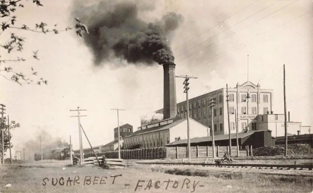 Historic Sugar Beet Factory With Smoke