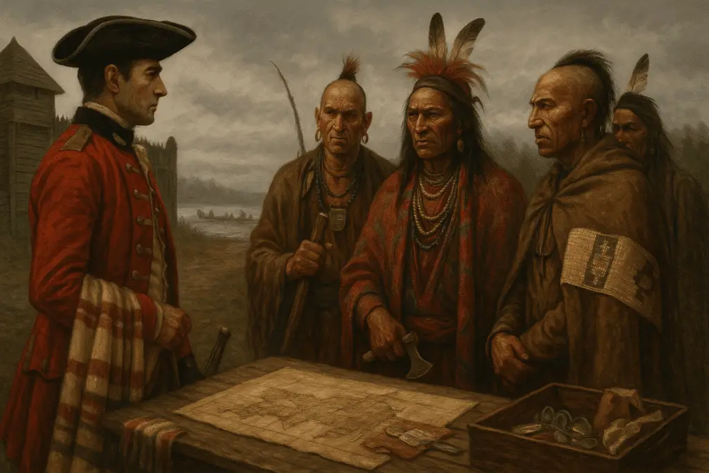 Historical Meeting Over A Map.