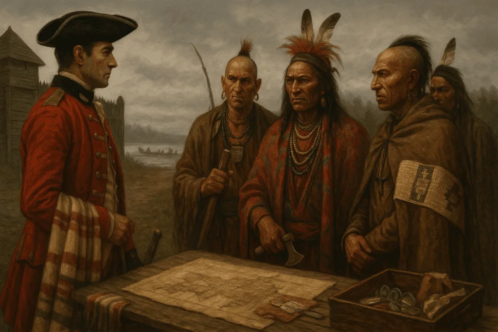Historical Meeting Over A Map.