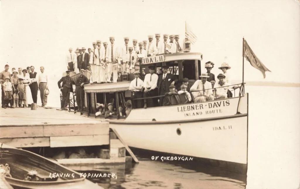 Historic Boat With Passengers Boarding.