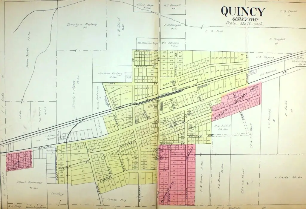 Historical Map Of Quincy, Michigan.