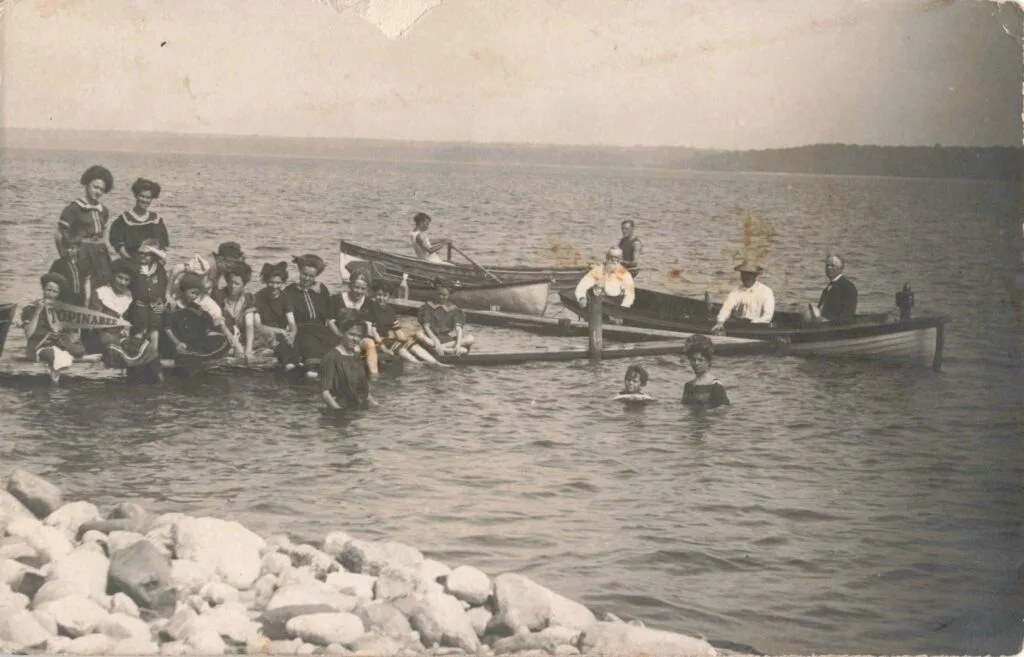 Group Of People Enjoying Water Activities.