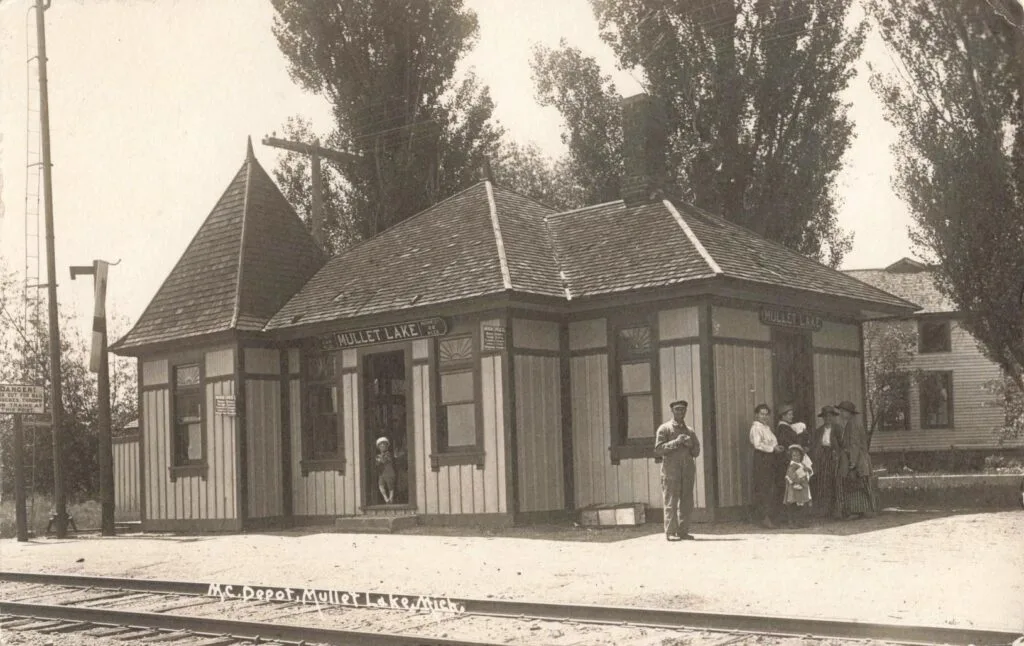 Historic Train Station With Passengers