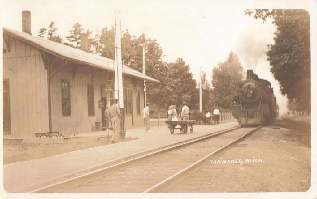 Historic Train Station In Topinabee, Michigan.
