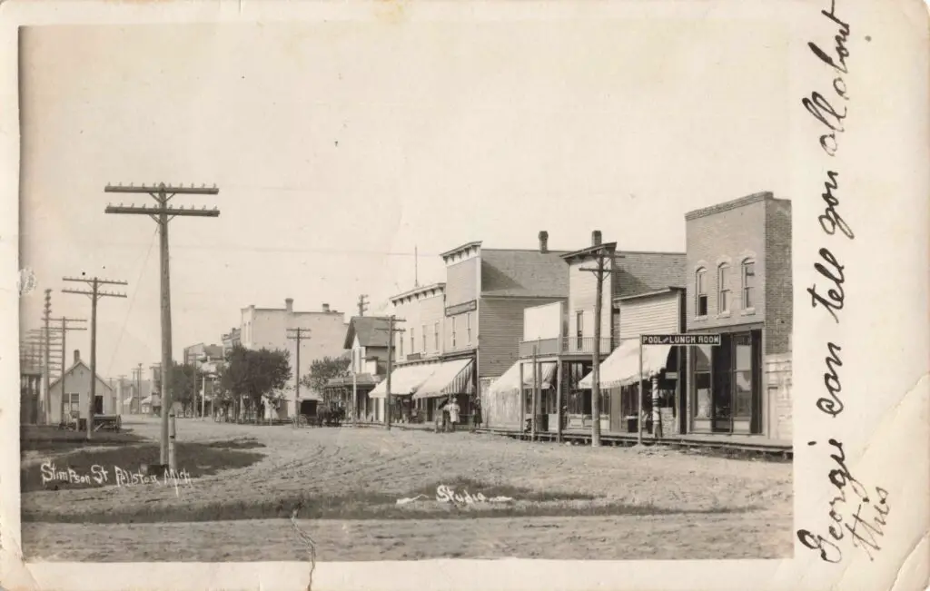 Historic Street With Early Buildings.