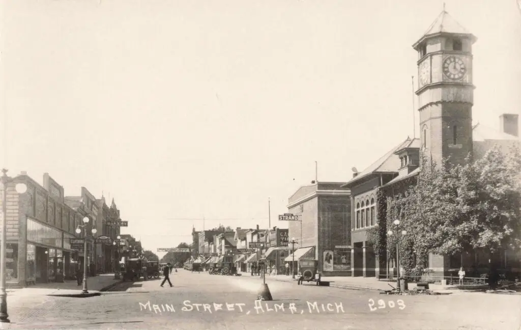 Historic Main Street In Alma, Michigan