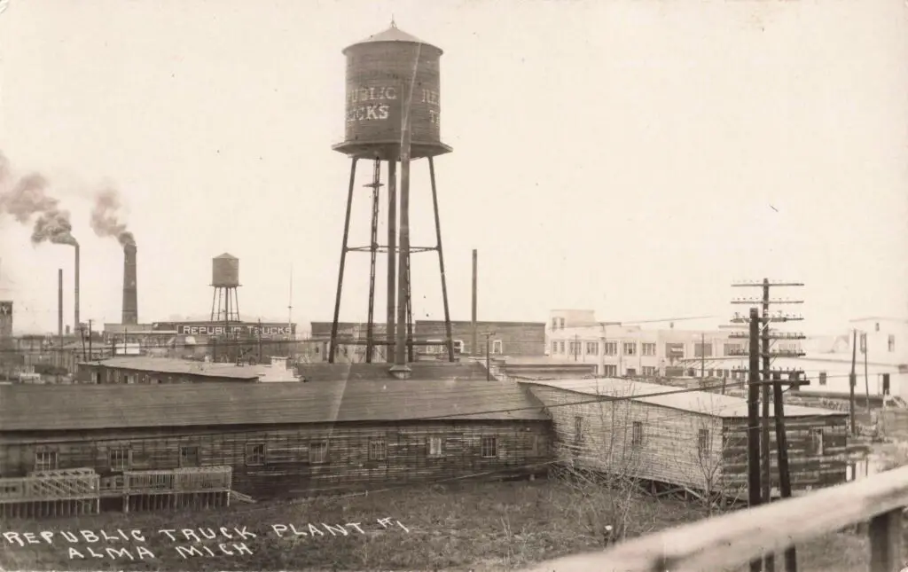 Historic Truck Plant With Water Tower.