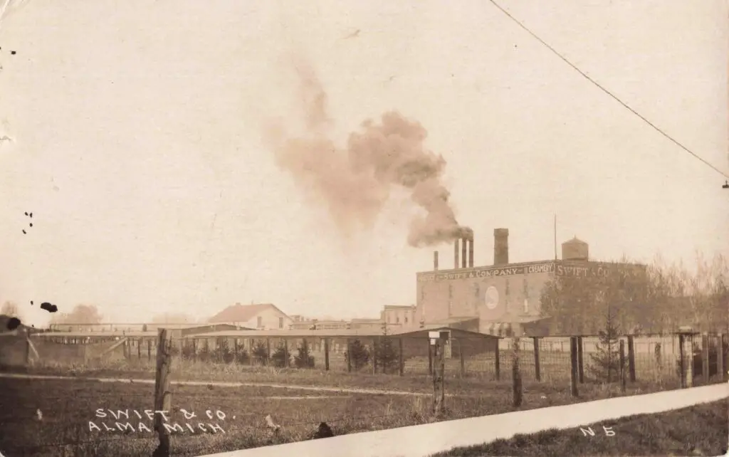 Historic Factory With Smoke Stacks.