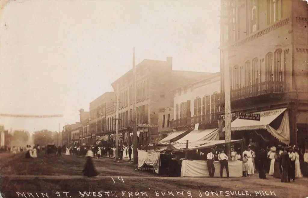 Historic Street Scene In Jonesville, Michigan