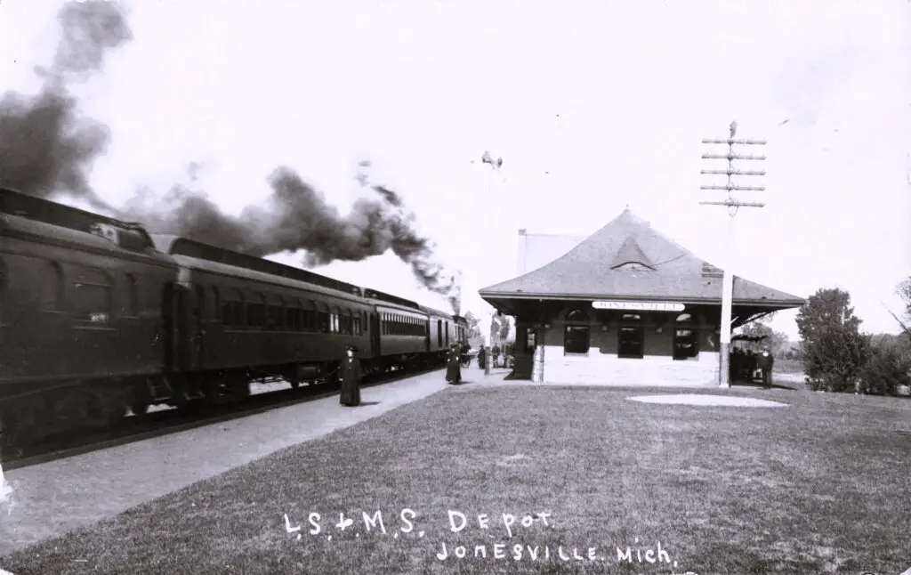 Historic Train Station With Steam Train