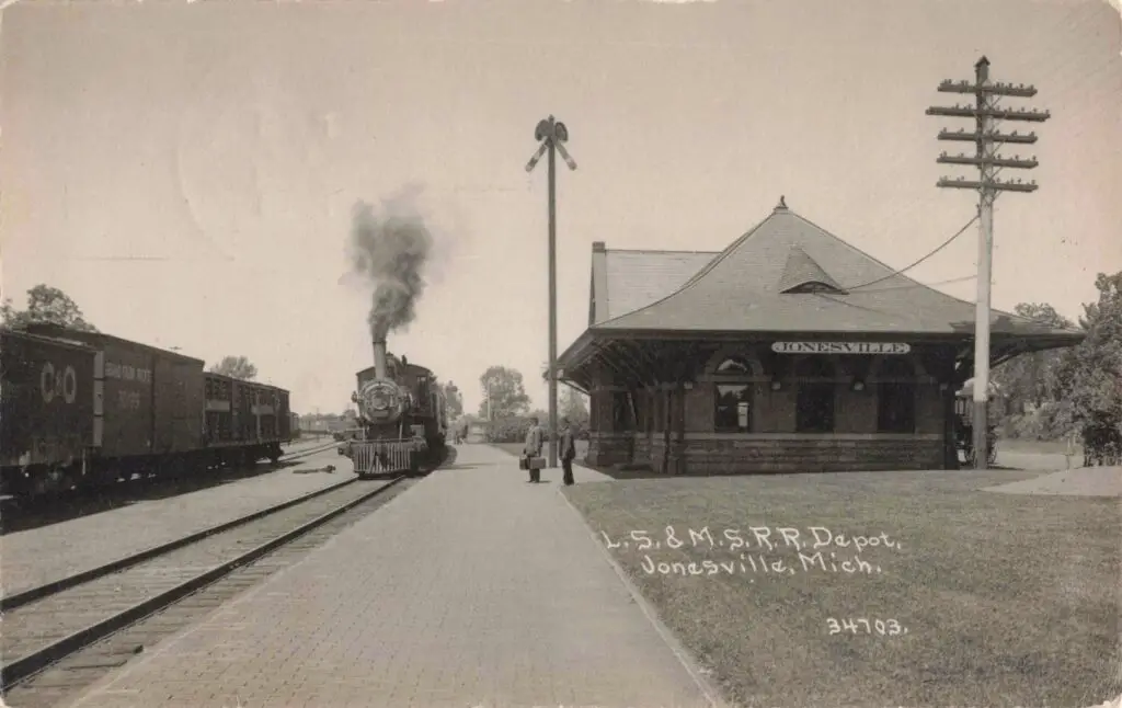 Historic Train Station With Locomotive