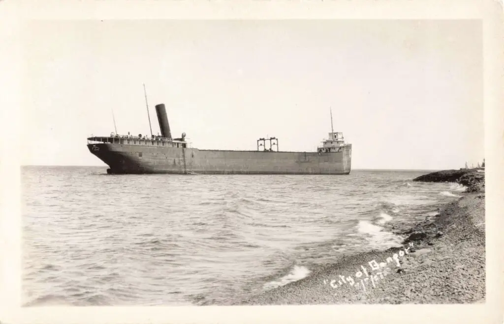 Abandoned Ship Stranded On Shore.