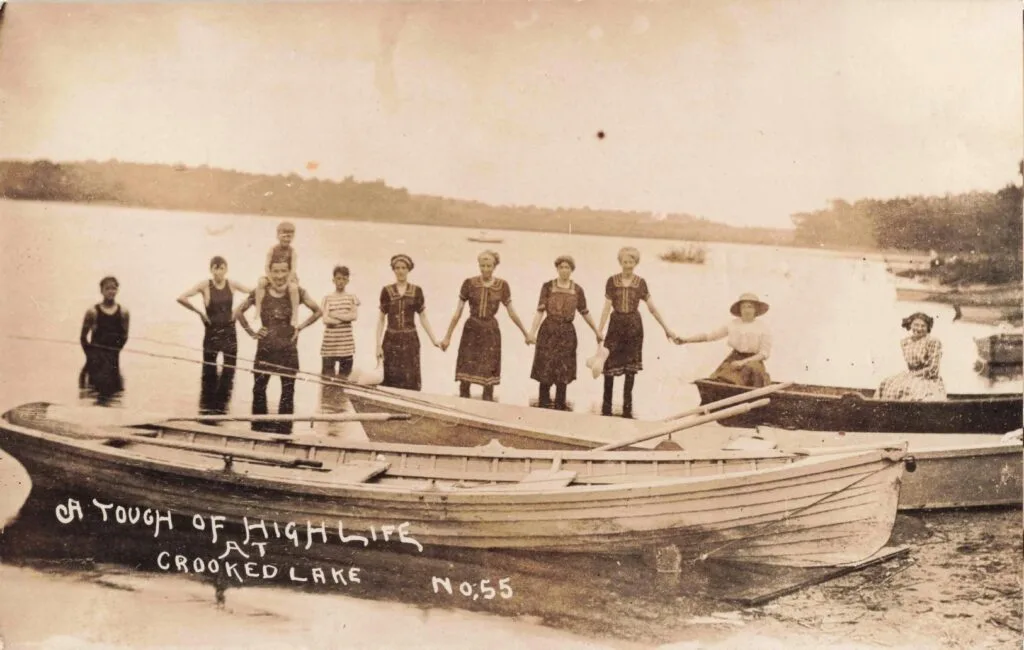 Group Of People By Crooked Lake.