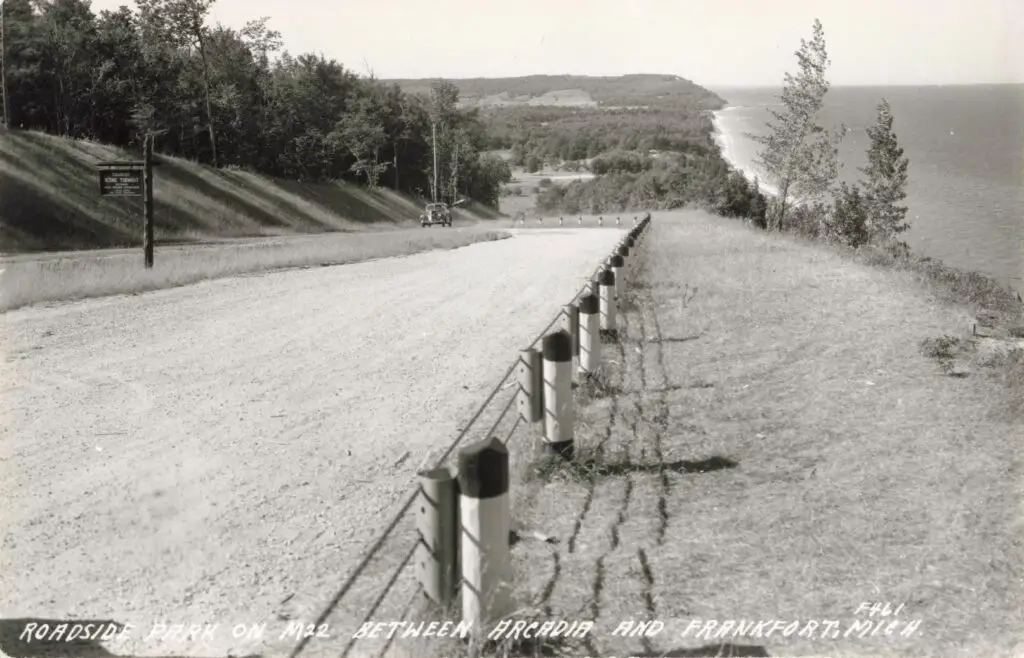 Scenic Roadside View In Michigan.