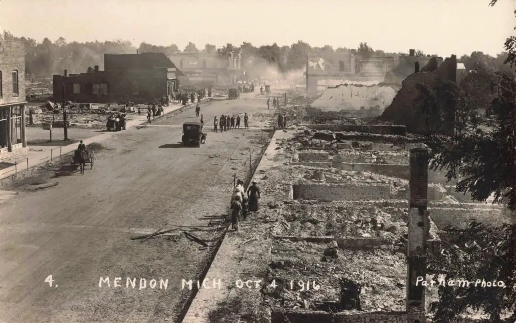 Devastation From Fire In Mendon, Michigan